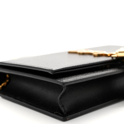 Saint Laurent Grain De Poudre Classic Monogram Kate Tassel Chain Wallet Black 8 of 9