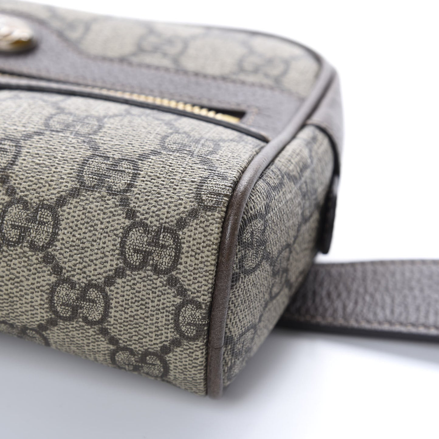 GG Supreme Monogram Web Small Ophidia Belt Bag 85 34 Dark Brown