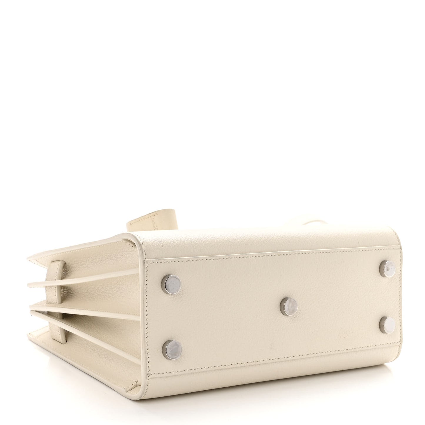 Grained Calfskin Nano Sac de Jour Dove White