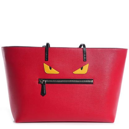Fendi Vitello Elite Cuoio Monster Buggies Medium Roll Tote Mattone Black Multicolor Lavagna 1 of 9