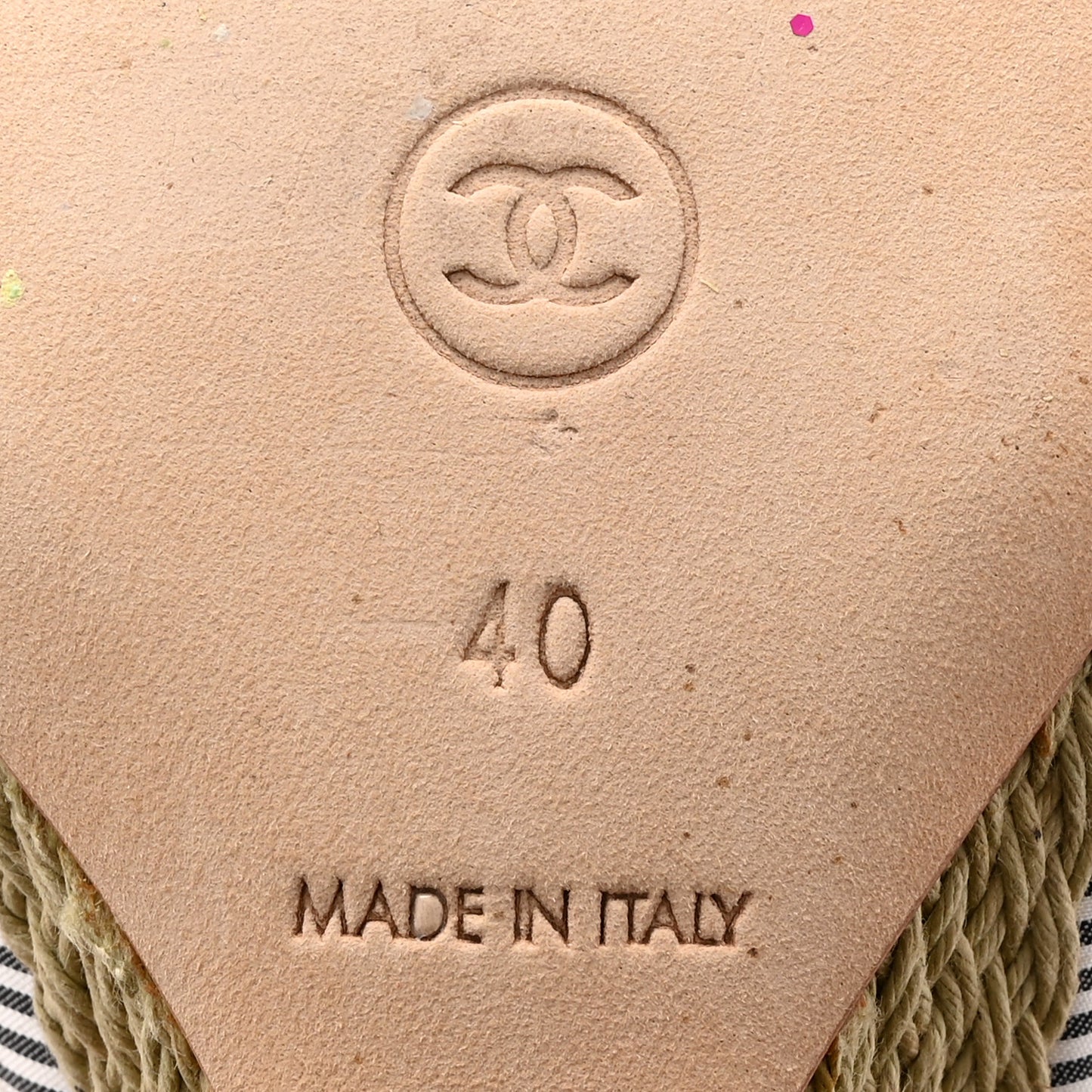 Fabric CC Espadrille Sandals 40 Beige