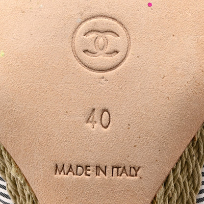 Chanel Fabric CC Espadrille Sandals 40 Beige 8 of 13