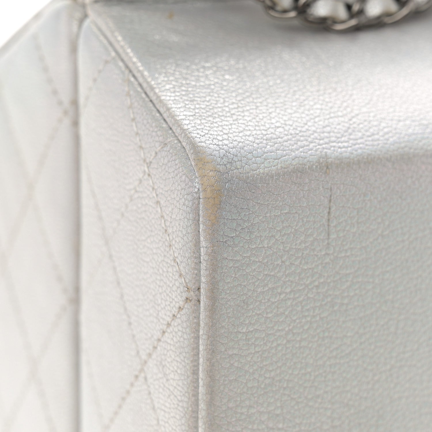 Chanel Metallic Goatskin Lait de Coco Milk Carton Bag Silver 15 of 16