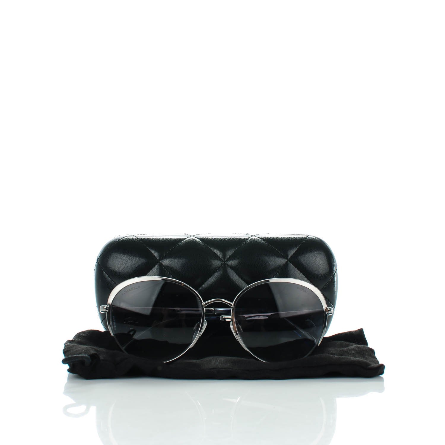 Chanel Round Signature Sunglasses 4206 Silver 6 of 6