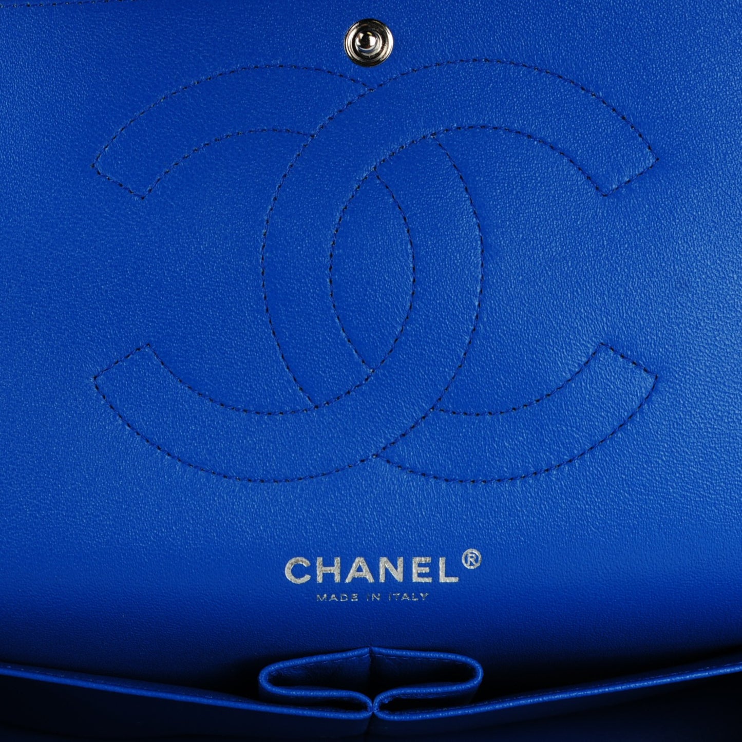 Caviar Quilted Jumbo Double Flap Blue