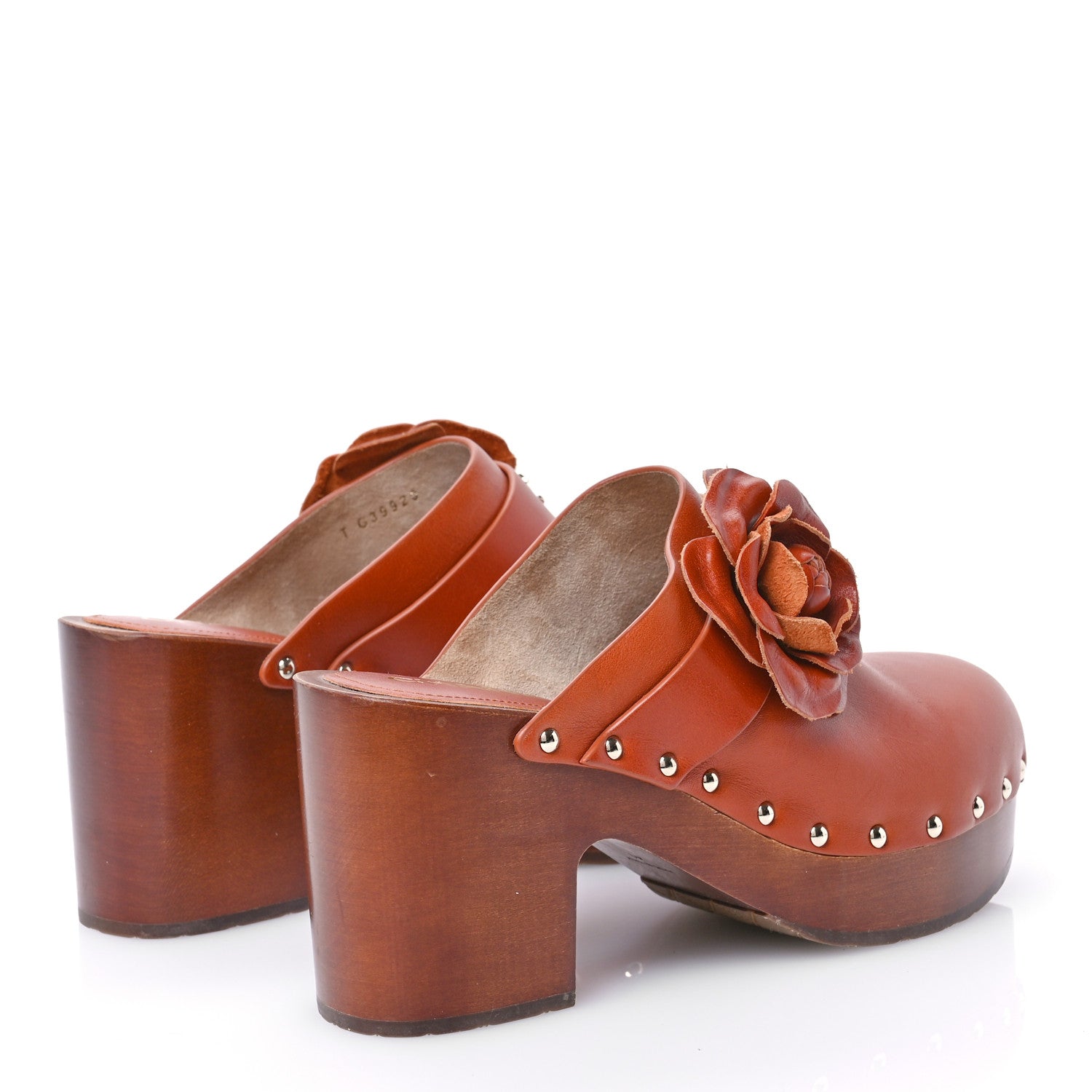 Chanel Calfskin Camellia Clogs 41 Brown 4 of 8