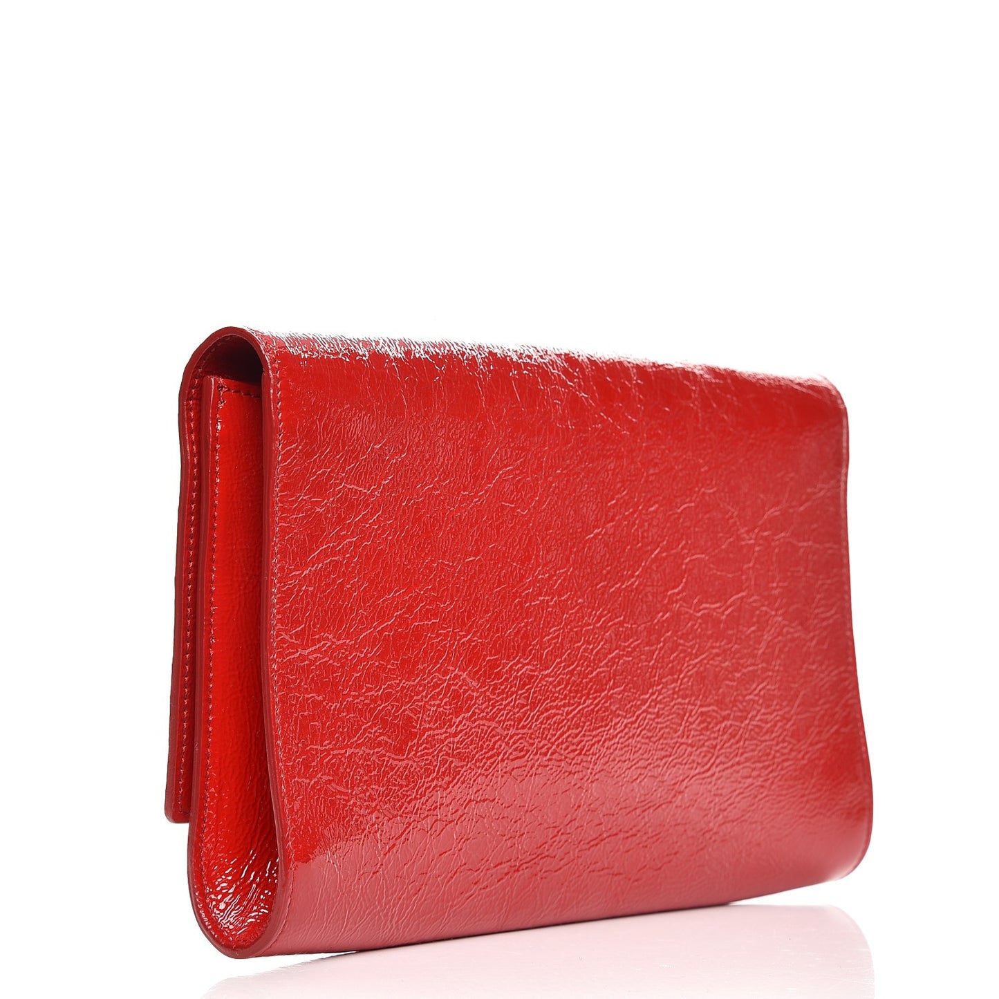 Textured Patent Monogram Large Belle De Jour Clutch Red