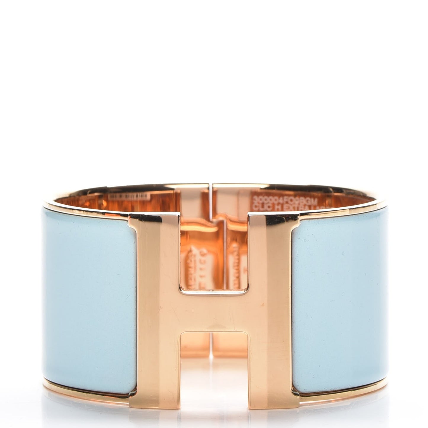 Enamel Extra Wide Clic Clac H Bracelet GM Bleu Glacier