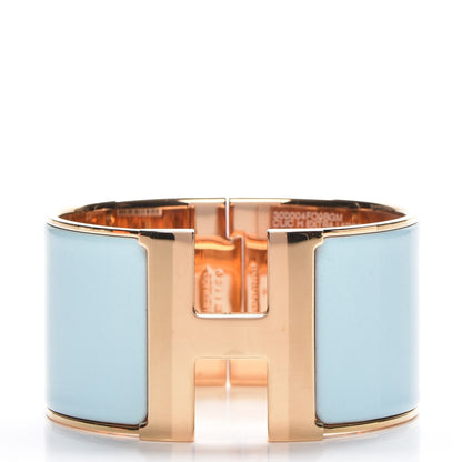 Hermes Enamel Extra Wide Clic Clac H Bracelet GM Bleu Glacier 1 of 7