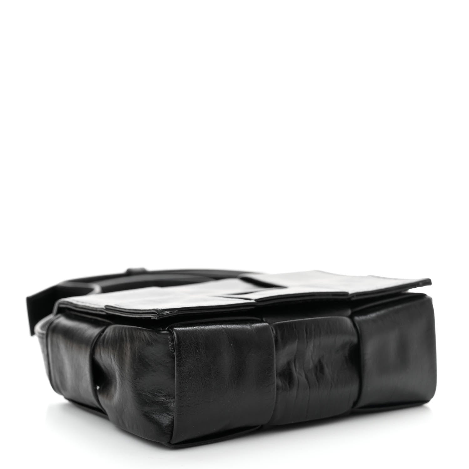 Bottega Veneta Paper Calfskin Maxi Intreccio Extra Mini Cassette Crossbody Bag Black 4 of 13