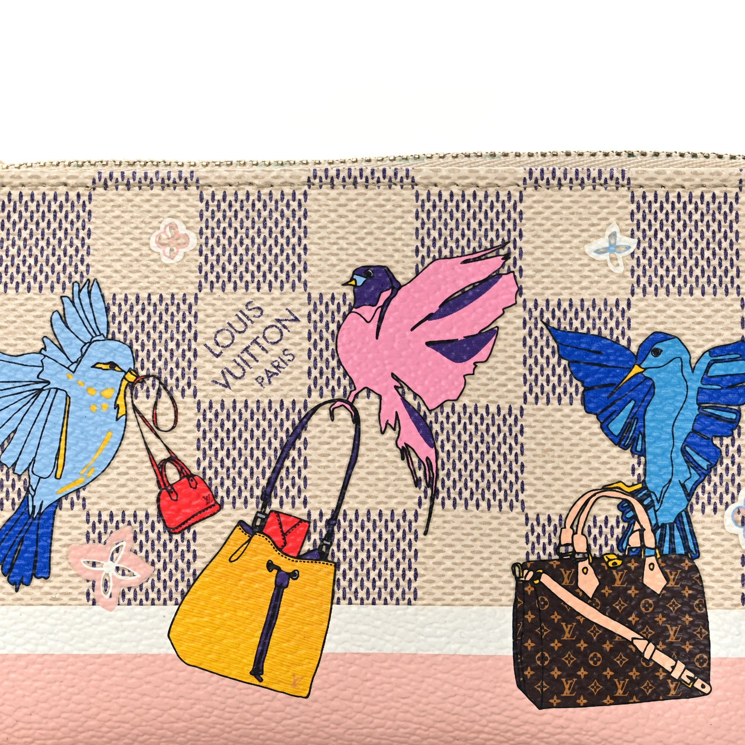 Louis Vuitton Damier Azur 2018 Christmas Animation Mini Pochette Accessories 8 of 11