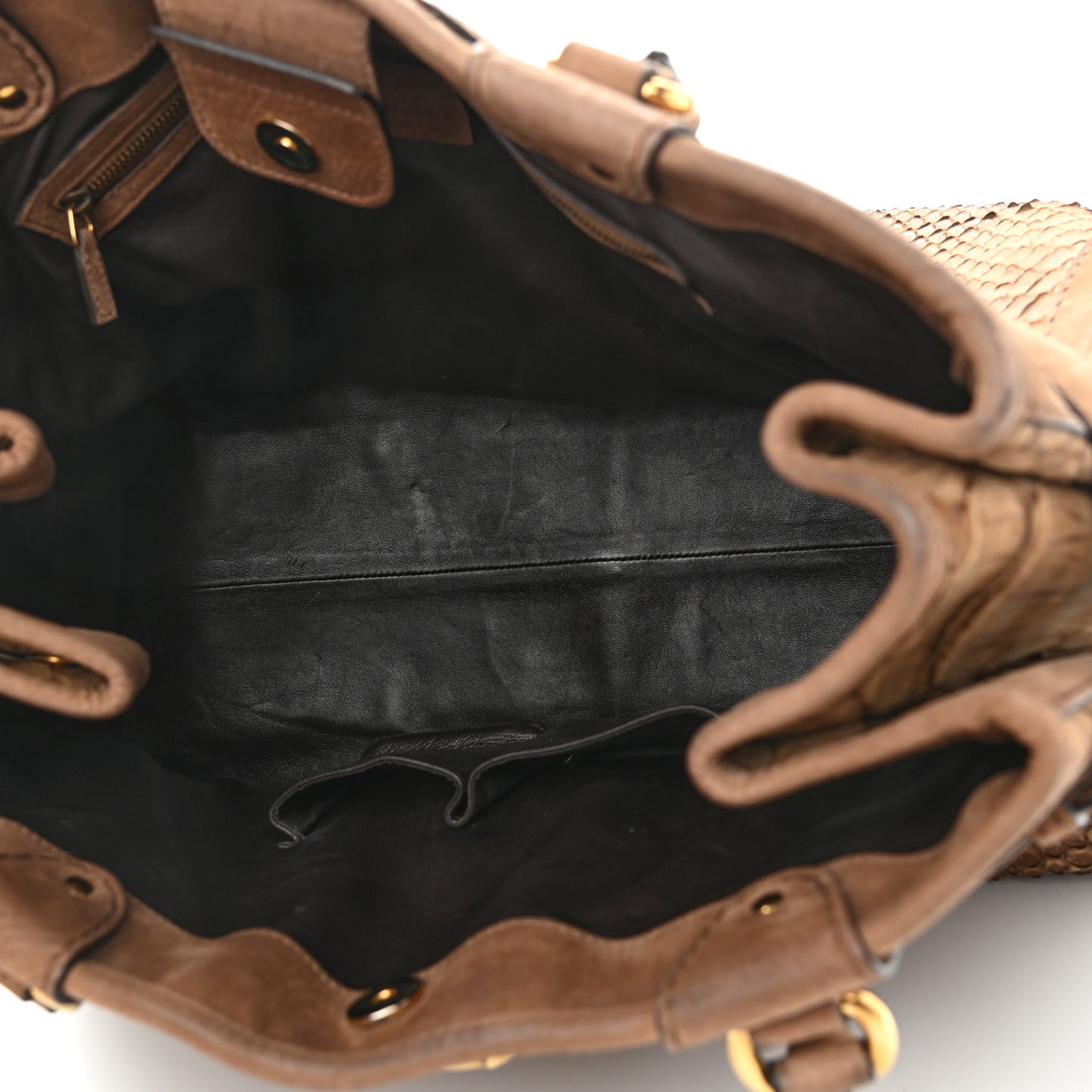 Python Large GG Running Tote Brown