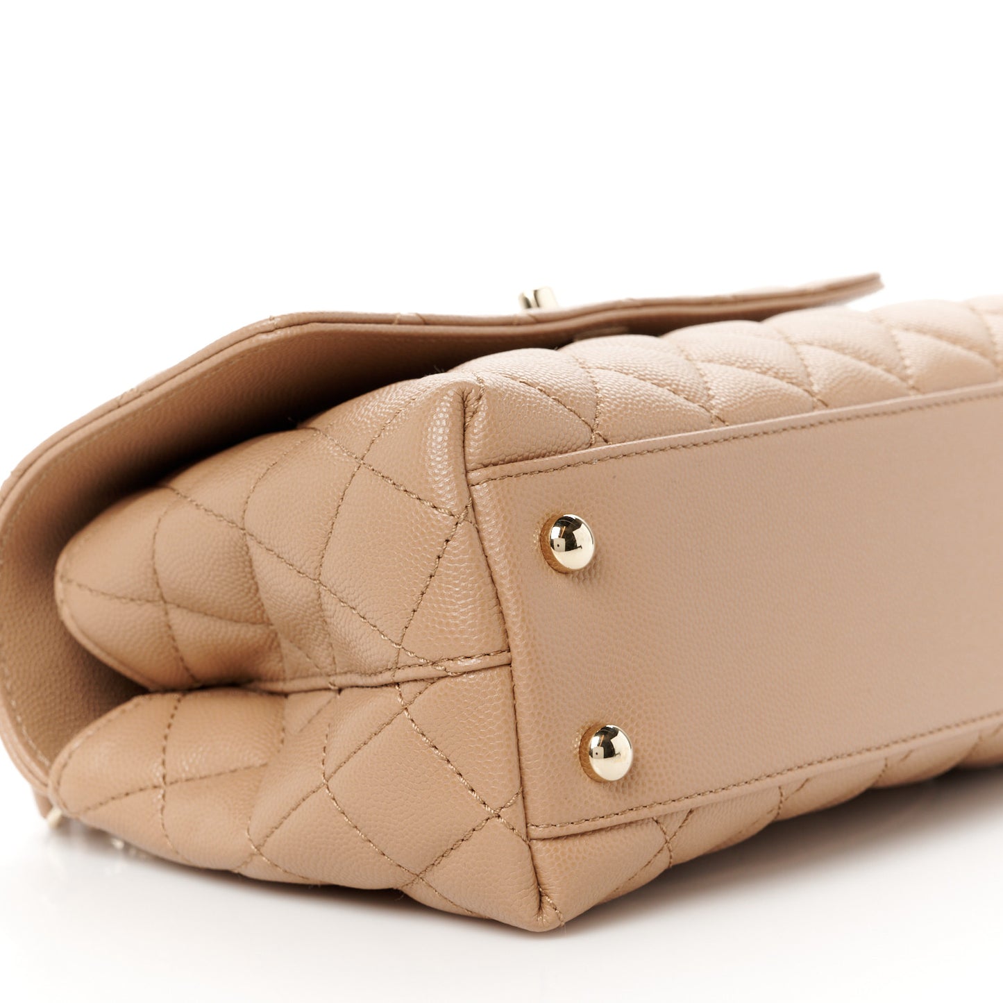 Caviar Quilted Mini Coco Handle Flap Brown