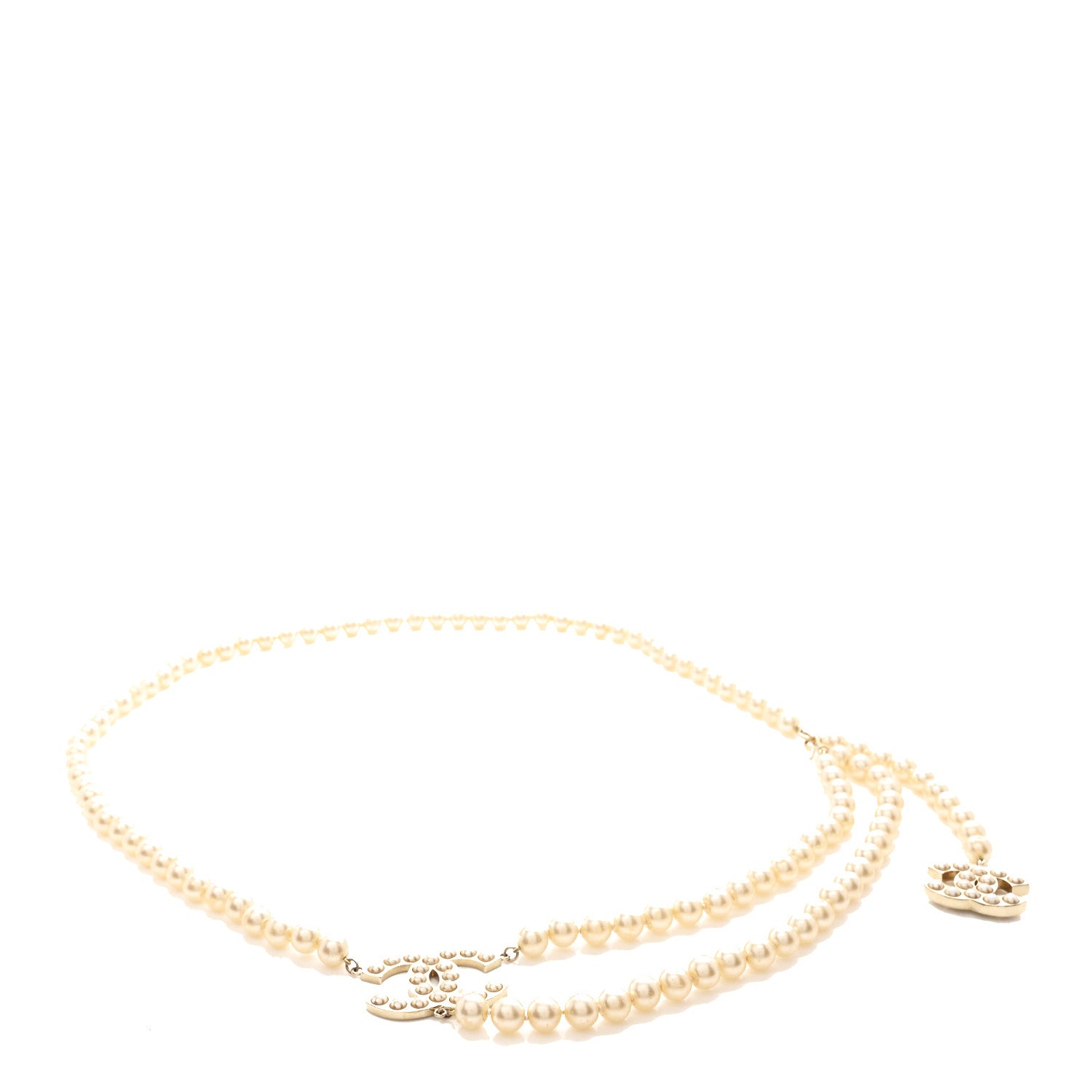 Chanel Pearl CC Double Strand Belt Gold 1 of 4