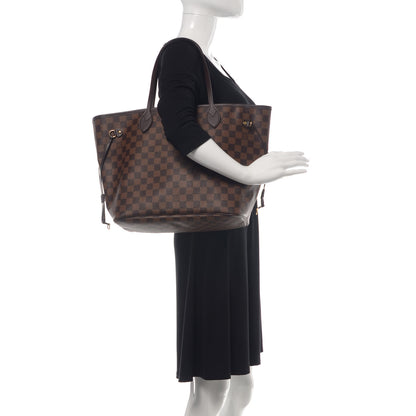 Louis Vuitton Damier Ebene Neo Neverfull MM Rose Ballerine 2 of 13
