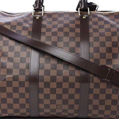 Louis Vuitton Damier Ebene Keepall Bandouliere 55 10 of 10