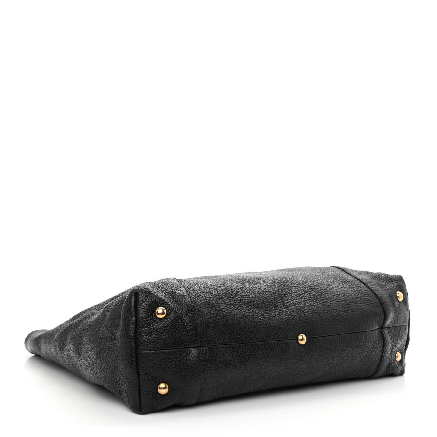 Pebbled Calfskin Twill Medium Tote Black