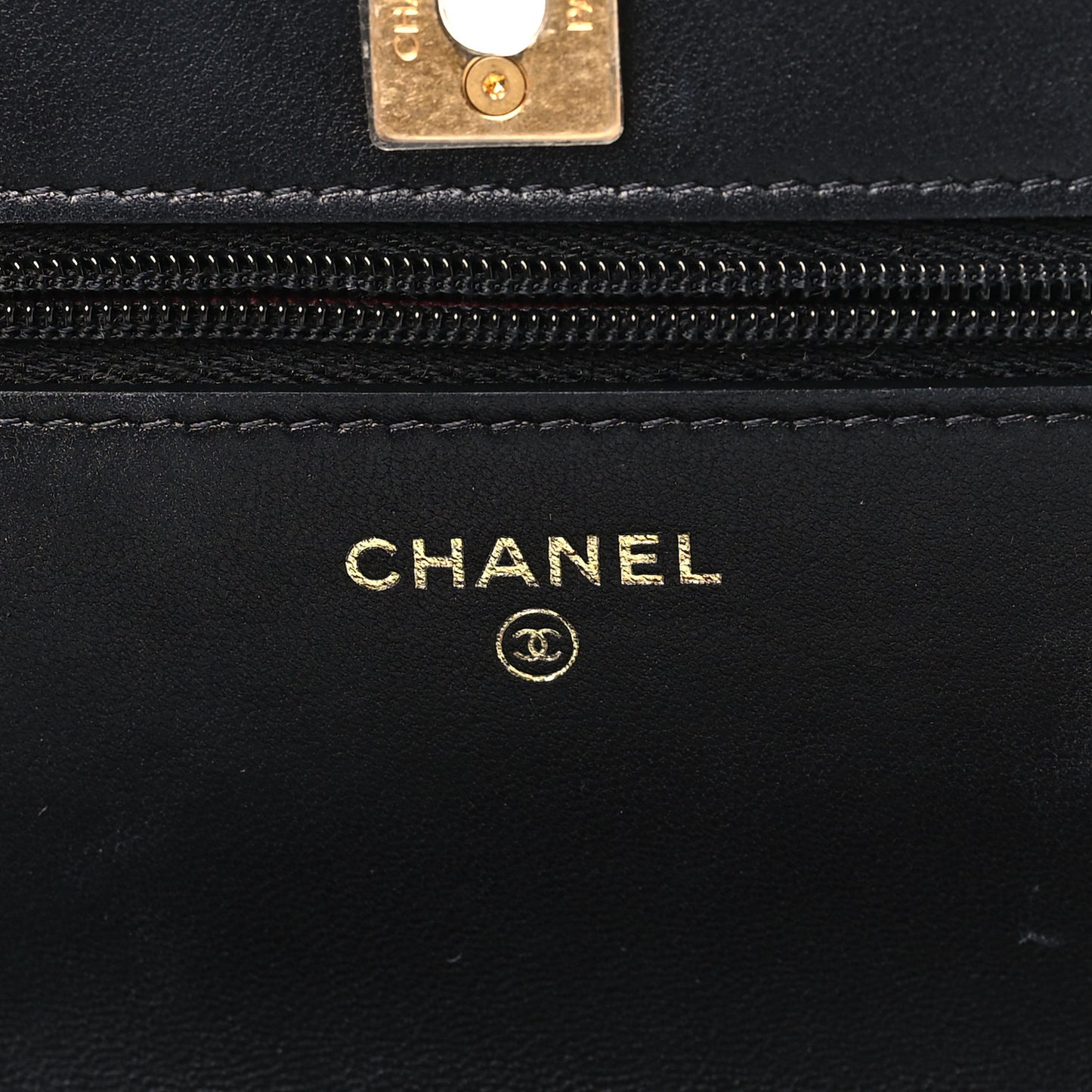 Lambskin Quilted Sweet Camellia Wallet on Chain WOC Black
