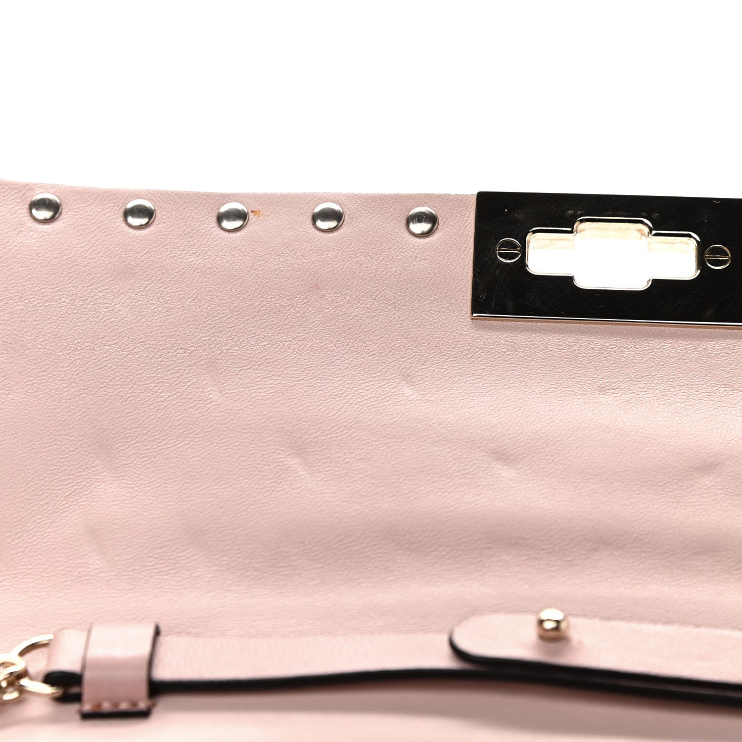 Valentino Garavani Nappa Rockstud Spike Wallet on Chain Water Rose 9 of 9