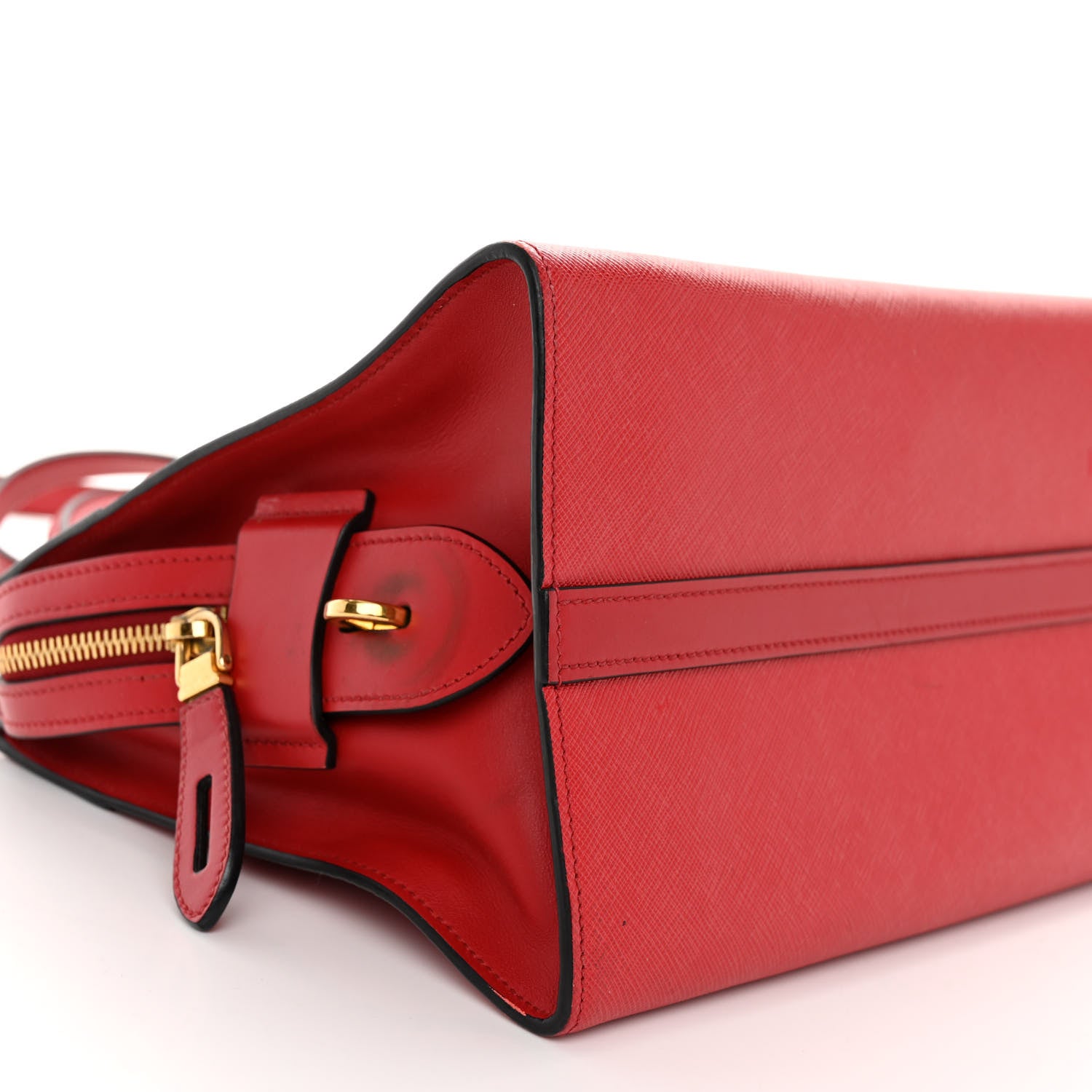 Prada Saffiano City Calfskin Medium Esplanade Rosso 8 of 11