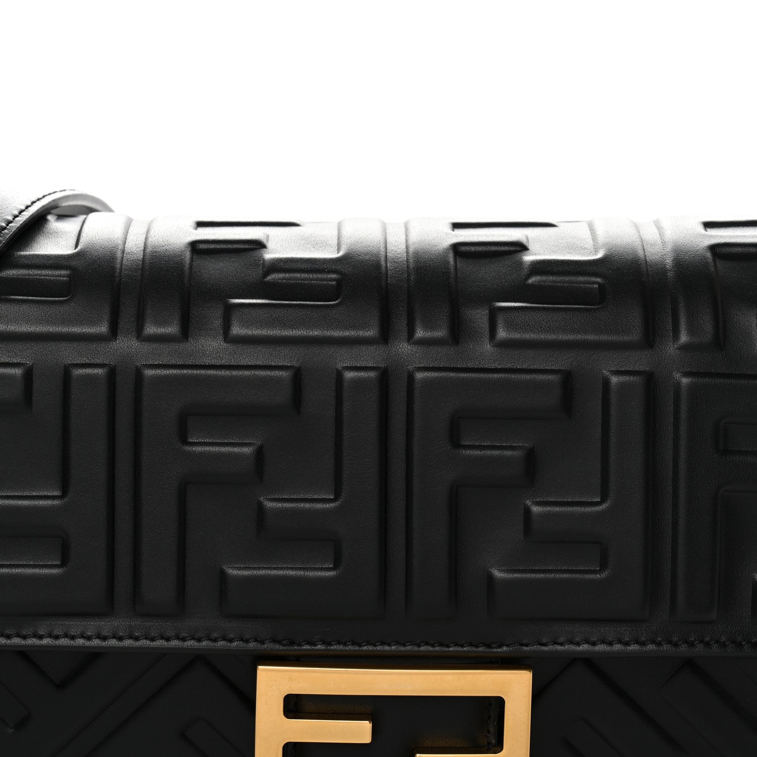 Fendi Nappa FF 1974 Embossed Baguette Black 7 of 9