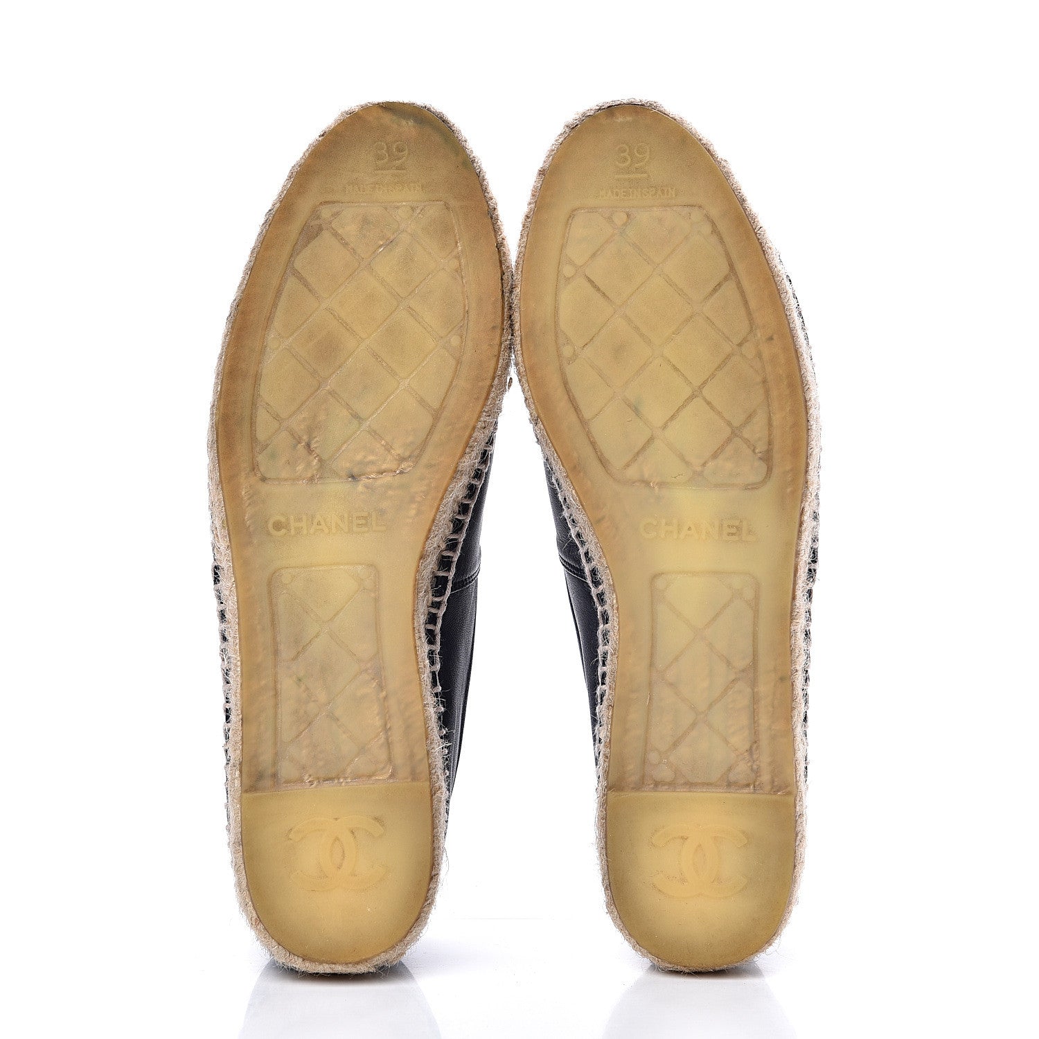 Chanel Lambskin CC Espadrilles 39 Navy Black 5 of 10