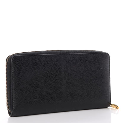 Gucci Calfskin Logo Zip Around Wallet Black 3 of 10