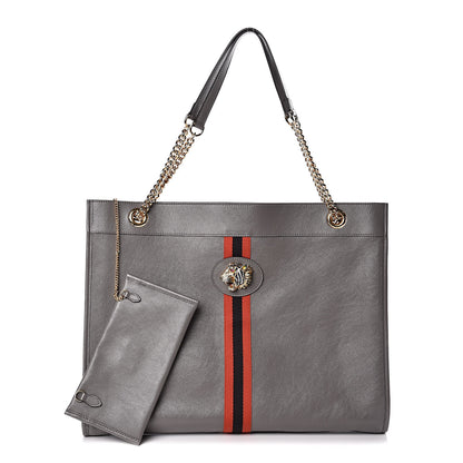 Gucci Calfskin Large Rajah Chain Tote Grey 1 of 11