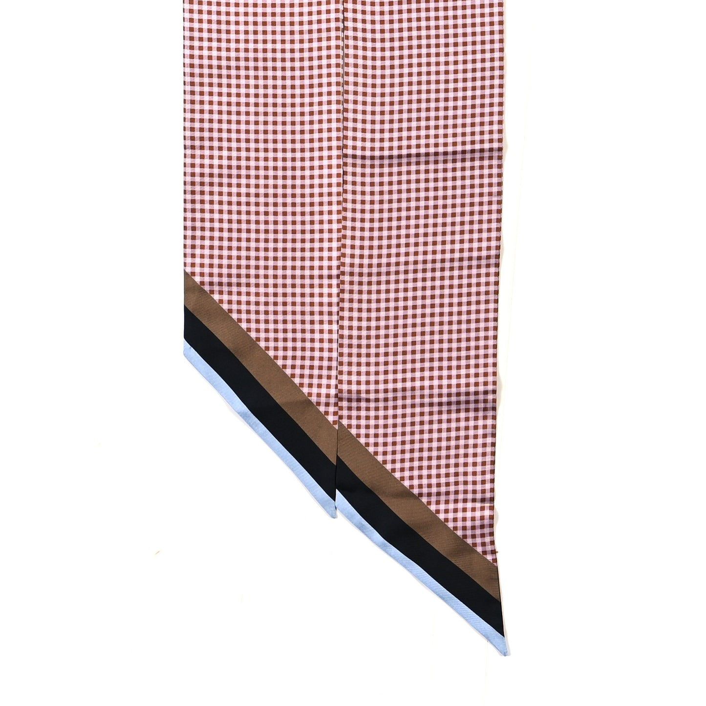 Silk Gingham Wrappy Scarf Red Multicolor