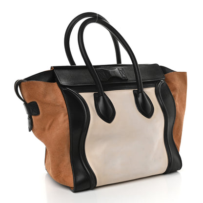 Celine Smooth Calfskin Suede Micro Tri-Color Luggage White 3 of 12