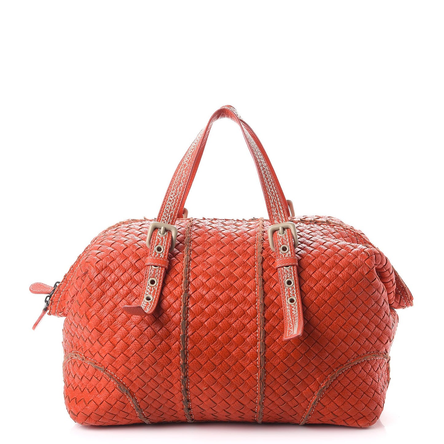 Cervo Intrecciato Satchel Orange