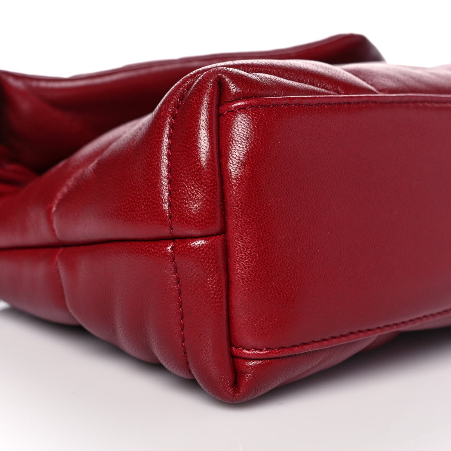 Saint Laurent Lambskin Quilted Toy Loulou Puffer Monogram Chain Satchel Red 8 of 14