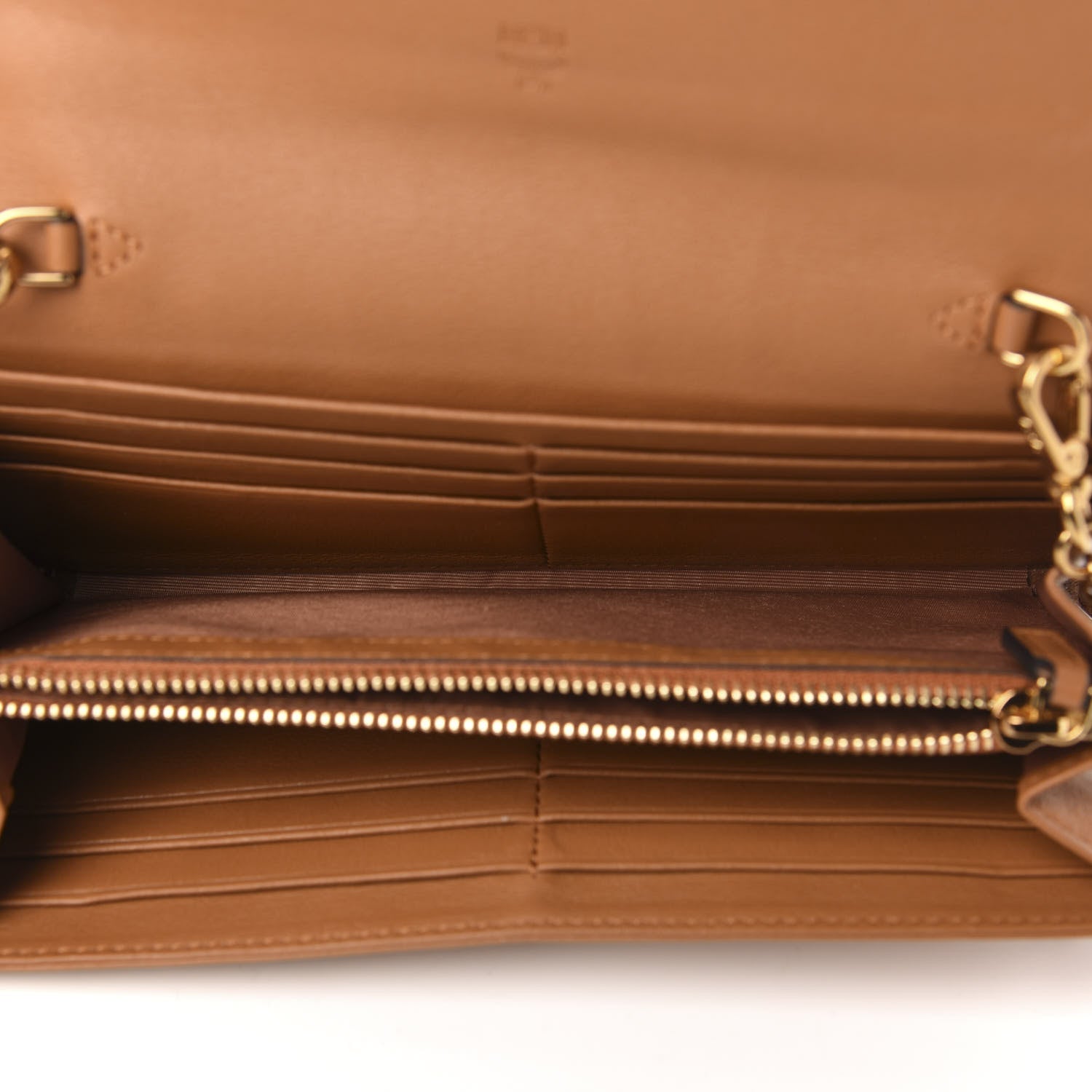 MCM Visetos Large Patricia Love Patch Wallet On Chain Cognac 5 of 11