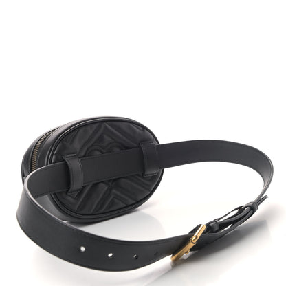 Gucci Calfskin Matelasse GG Marmont Belt Bag 85 34 Black 2 of 9