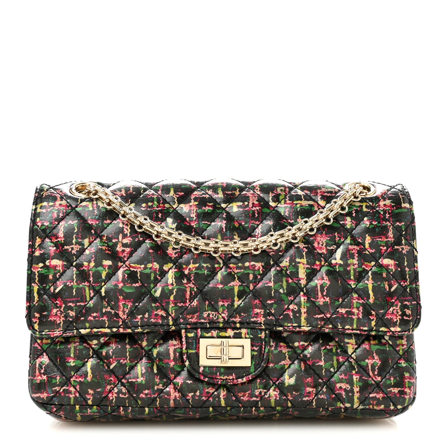Chanel Tweed Printed Lambskin Quilted 2.55 Reissue 225 Flap Multicolor 1 of 10