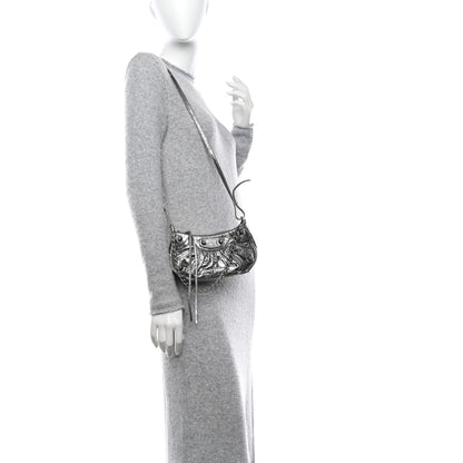 Balenciaga Metallic Agneau Arena Le Cagole Purse With Chain Mini Silver 2 of 13