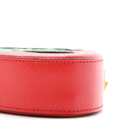 Gucci Textured Dollar Calfskin Retro Interlocking G Fruttini Strawberry Mini Crossbody Lobster Red Black New Acero 9 of 11