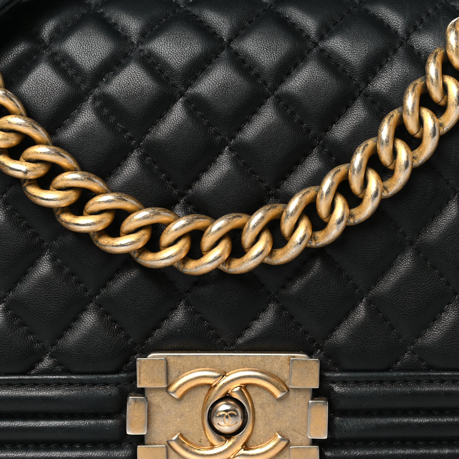 Chanel Lambskin Quilted Medium Boy Flap Black 8 of 10