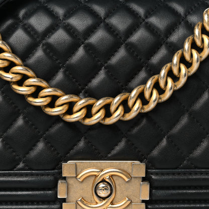 Chanel Lambskin Quilted Medium Boy Flap Black 8 of 10