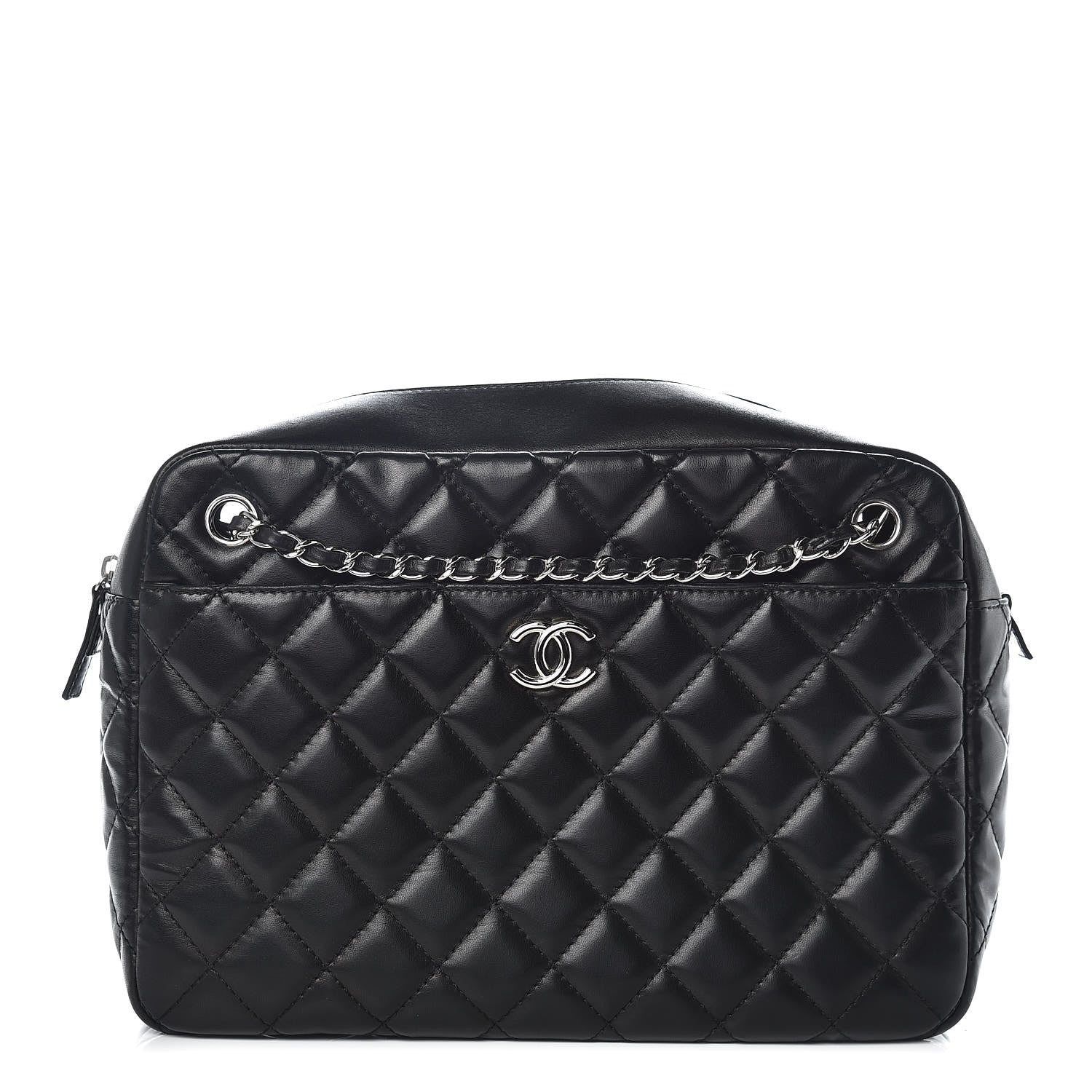 Chanel Lambskin Quilted Large Camera Case Black 1 of 9