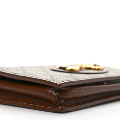 Gucci GG Supreme Monogram Azalea Calfskin Horsebit 1955 Wallet On Chain Beige Ebony Brown Sugar 7 of 8