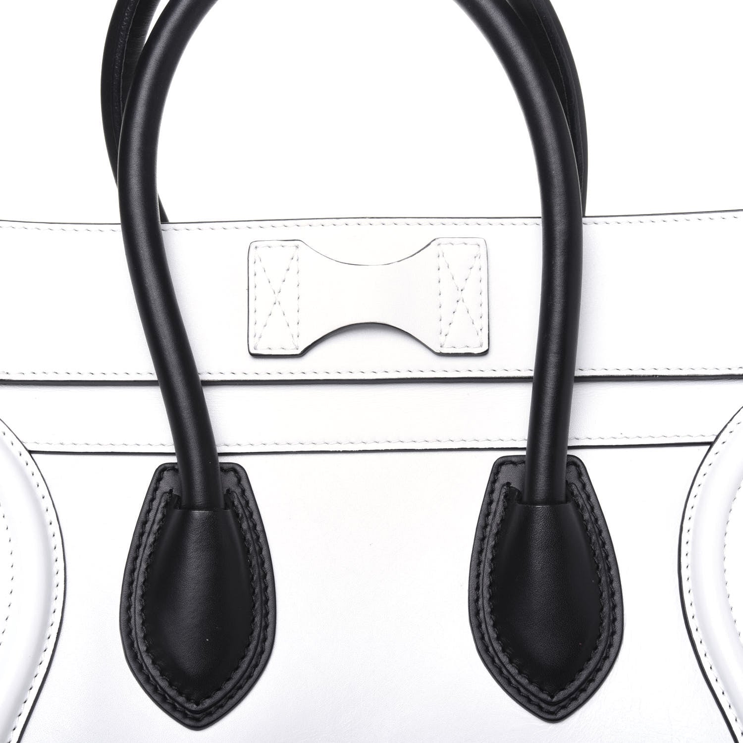 Celine Satin Calfskin Mini Bi-Color Luggage White Black 16 of 16