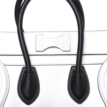 Celine Satin Calfskin Mini Bi-Color Luggage White Black 16 of 16
