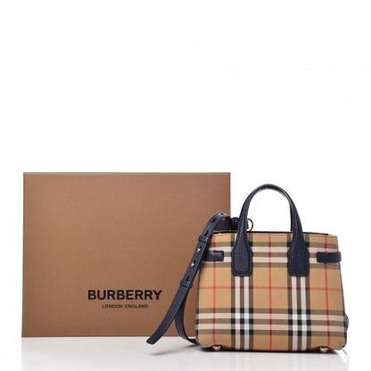 Burberry Goatskin Vintage Check Baby Banner Tote Regency Blue 11 of 11