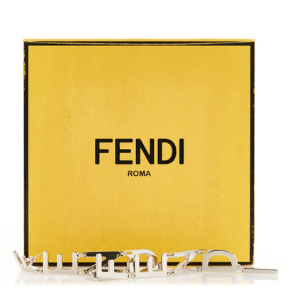 Fendi Metal Signature Earrings Silver 6 of 6