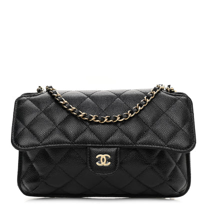 Chanel Jersey Fabric Quilted Foldable Tote With Chain Black Multicolor 1 of 17