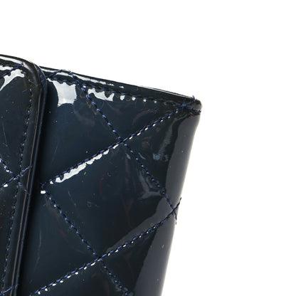 Chanel Patent Quilted Large Flap Wallet Navy 10 of 11