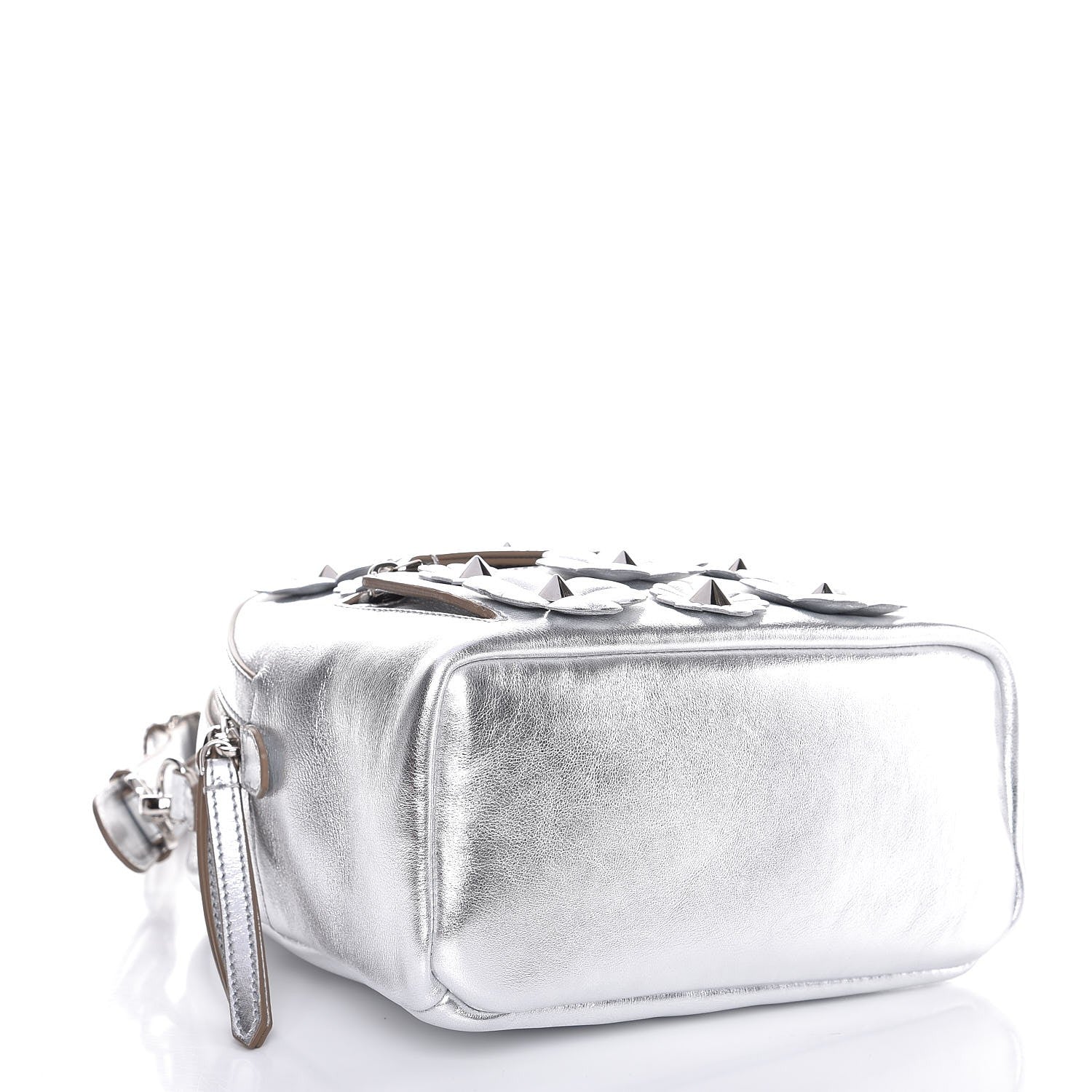 Fendi Vitello Catalan Mirror Flowerland Mini Backpack Argento 4 of 7