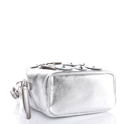 Fendi Vitello Catalan Mirror Flowerland Mini Backpack Argento 4 of 7