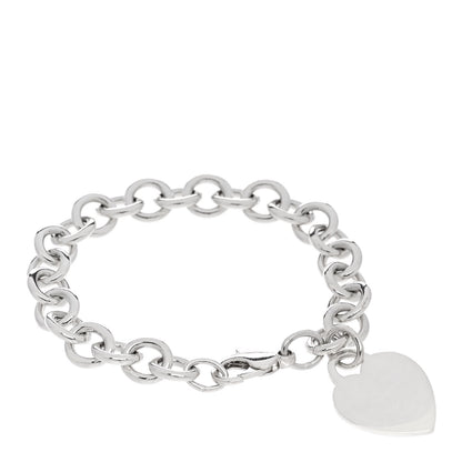 Tiffany Sterling Silver Heart Tag Charm Bracelet 1 of 3